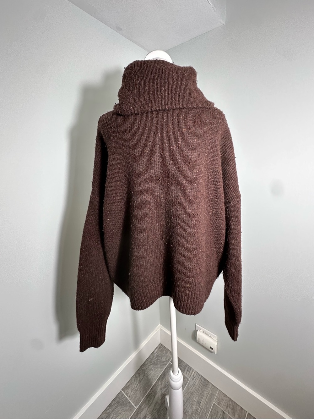 RALPH LAUREN | Brown Wool Blend Turtleneck Aran Knit Size Large - Picture 9 of 17